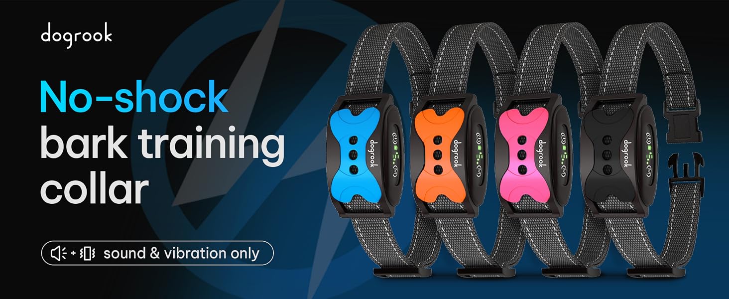 DogRook Bark Collars, No Shock Bark Training Collar