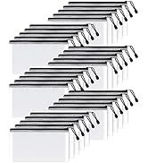 SUNEE Mesh Zipper Pouch 6x9 in (Black, 30 Packs), Mesh Bags with Zipper for School Office Supplie...