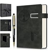 Lined Notebook Journal for Men Women, 365 Pages Numbered College Ruled Notebook, Hardcover Leathe...