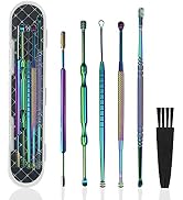 6 Pcs Ear Wax Removal Kit,Professional Double-Headed Ear Pick Earwax Removal Tools,316L Stainless...