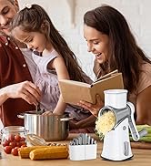 Rotary Cheese Grater, 5 in 1 Cheese Grater with Handle