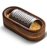 Removable SUS304 Stainless Steel Cheese Grater with Wooden Container
