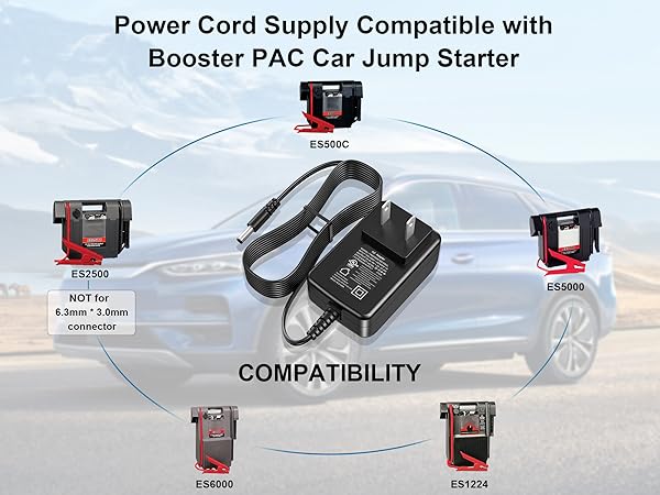 Adapter Power Cord Compatible with Booster PAC Car Jump Starter CS1000 J850 J900