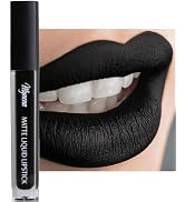 Mynena Hydrating Black Matte Liquid Lipstick, Long Lasting Lip Stain -Linda | Vegan, Weightless, ...