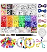 LIS HEGENSA 1300 Pcs DIY Childrens Crafts Beads Friendship Bracelet Kit, with Pony Beads Letter B...