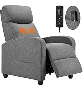 Sweetcrispy Massage Recliner Chair for Adults, Adjustable Home Theater Seating with Lumbar Suppor...