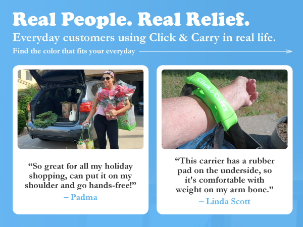Click and Carry Grocery Bag Carrier Handle, Grocery Bag Holder