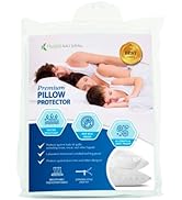 Bed Bug Waterproof Premium Zippered Pillow Protector | Standard Size 2 Pack by Hygea Natural