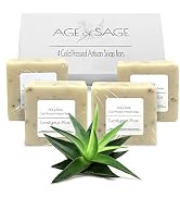 Age of Sage Handmade Natural Bar Soap Gift Set - 100% All Organic Vegan Bath Moisturizing Handmad...