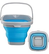 Collapsible Mop Bucket and Ice Bucket-5L(1.3 Gallon) Household Cleaning Silicone Dust Mops Bucket...