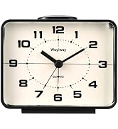 Wuyiway Retro Analog Alarm Clock, 4 Inch Silent Non-Ticking, Ascending Alarm with Snooze & Night ...