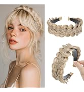 CJL HAIR Wide Braided Headbands Hair Piece for Women Synthetic Hair Hoops Head Bands with Teeth H...
