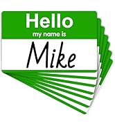 200 Pcs Name Tags Stickers,Hello My Name is Stickers,Green Name Tag, Adhesive Name Label Stickers...