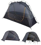 iClimb Ultralight 4 Season Solo Tent Waterproof with Snow Skirt Rainfly, Ground/Off The Ground Te...