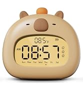 BANDIANCY Capybara Kids Alarm Clock with Night Light, Digital Alarm Clock | 3 Alarms for Bedrooms...