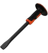 KSEIBI 283570 Cold Chisels (Flat Shank) with Soft Grip Handle 12 Inch length