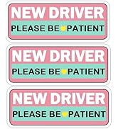 3 Pcs New Driver Car Magnet for Car, Colorful Magnetic Learner Driver Sign for Car, 10 x4 in Be P...