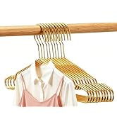 Gold Metal Wire Hangers Shirt Dress Hanger Gold Hangers Coat Hangers | 10 Pack Pant Hanger,Gold H...