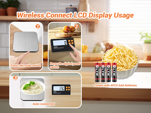 Wireless Kitchen Scale with Remote Display