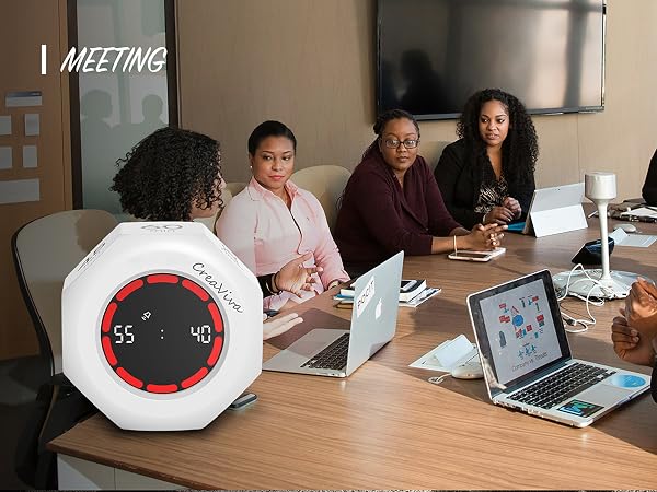 Creaviva digital visual pomodoro cube timer office meeting timer