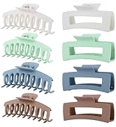 LuSeren 8 Pack Hair Clips for Women 4.3 Inch Large Hair Claw Clips for Women Thin Thick Curly Hai...