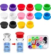 Vial Caps - 16 Pack Protective Caps for 3ml Glass Vials, 8 Assorted Colors, Leak-Proof Dust-Resis...