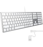 OMOTON Wired Keyboard Compatible with Mac, Dual Interface (USB and Type-C) Compatible with MacBoo...