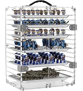 ITHWIU Miniature Storage Case with 6 Metal Trays, Clear Acrylic Miniature Display Case Transport ...