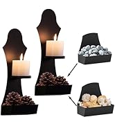 Candle Sconce Set of 2,Black Wall Candle Sconce,Wall Decorations,Rustic Home Decor