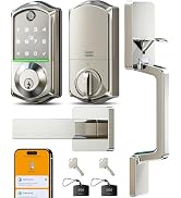 Veise VE017-D Fingerprint Smart Front Door Lock Set, App Control, 8-in-1 Keyless Entry Deadbolt w...
