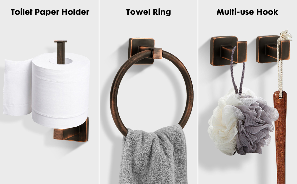 Oil Rubbed Bronze towel ring set
