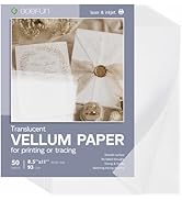 Translucent Vellum Paper 8.5 x 11, Goefun Vellum Paper Printable 50 Sheets for Invitations, Weddi...