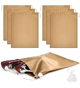 Ewen 6pcs Small Satin Dust Bags with Blank Tags, 11.8x15.7in Drawstring Dustbags for Handbags Reu...