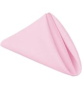 PLOYMONO Pink Heavy Duty Cloth Napkins - 17 x 17 Inch Solid Washable Polyester Dinner Napkins - S...
