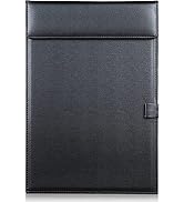 KINGFOM A4 Ultra-Smooth PU Leather Office Clipboard, Letter Size Clip Hardboard, Meeting Memo Wri...
