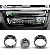 Jaronx Compatible with BMW Climate Control Knob Ring & Radio Volume Button Cover for 1'F20 F21, 2...