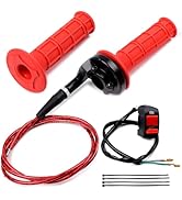 Riyitauto 7/8" 22mm Twist Throttle Accelerator Soft Rubble Handle Grip Cable kit for 50cc 90cc 11...