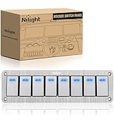 Nilight 8 Gang Rocker Switch Panel 3 Pin On Off Pre-Wired Rocker Switch Blue LED Waterproof Alumi...
