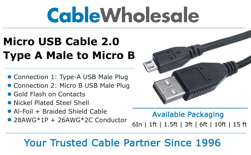 Micro USB 2.0 Cables, USB 2.0 Male To Male Cable, micro usb cable, micro usb charger, micro b usb