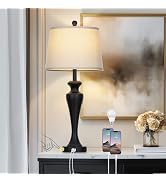luxeflow 30 Inch Black Table Lamp Single, 3-Way Dimmable Touch Control Living Room Lamps with USB...