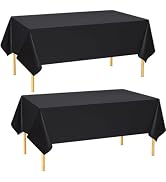 ZGORENDZ 2 Pack Rectangle Tablecloths 54 x 108 Inch Water Resistant Tablecloths Disposable Table ...