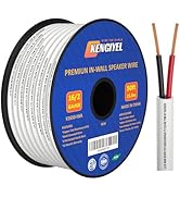 KENGIYEL 16/2 Speaker Wire (50 Feet) 16AWG Gauge in Wall Audio Speaker Wire, Fire Safety CL2 CL3 ...
