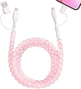 Aolcev 4 in 1 USB C Cable Multi Beaded for iPhone Charger Cord 3.3FT Pink | Fast for iPhone Charg...