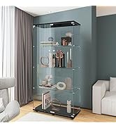 Beauty4U Glass Display Cabinet with 4 Shelves, 2 Doors Curio Cabinets for Living Room, Bedroom, O...