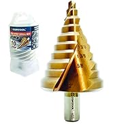 CORTOOL 2-Inch HSS Spiral Groove Step Drill Bit, 10 Sizes Cobalt Added High Speed Steel 1/4" to 2...