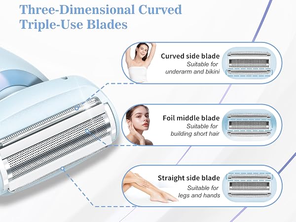 3-in-1 Stainless Steel Anti-Allergy Thin Blade Shaving Heads