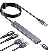 Aceele 10Gbps USB 3.2 Hub with 4 USB 3.2 Ports (2 USB A & 2 USB C), USB 3.2 Gen 2 Splitter with 4...