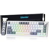 Womier VK66 PRO 60% Gaming Keyboard Wired, QMK/VIA Creamy Mechanical Keyboard, Hot Swappable Gask...
