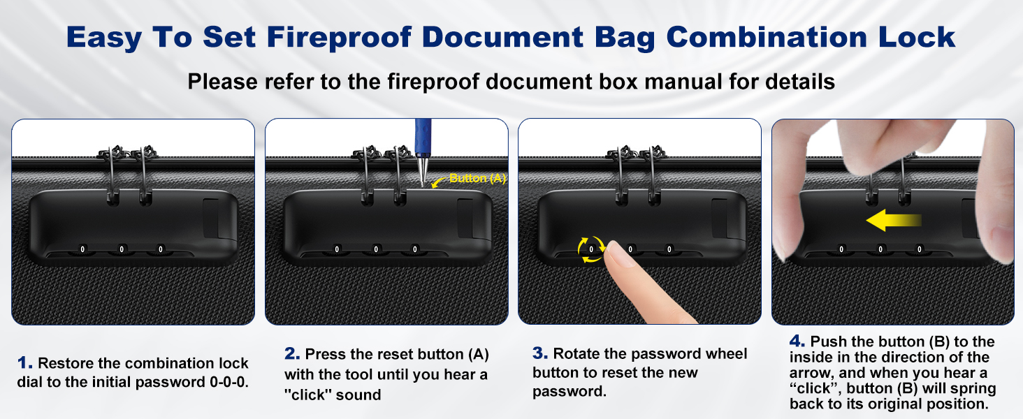 fireproof document box with lock