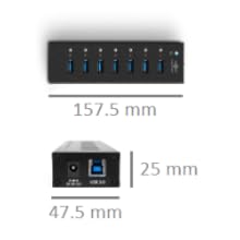 10-Port, USB 3.0, Aluminum, Data/Charging, BC 1.2, 1.5A, 60W, wall/desk/DIN mount, EnergyEfficiency6